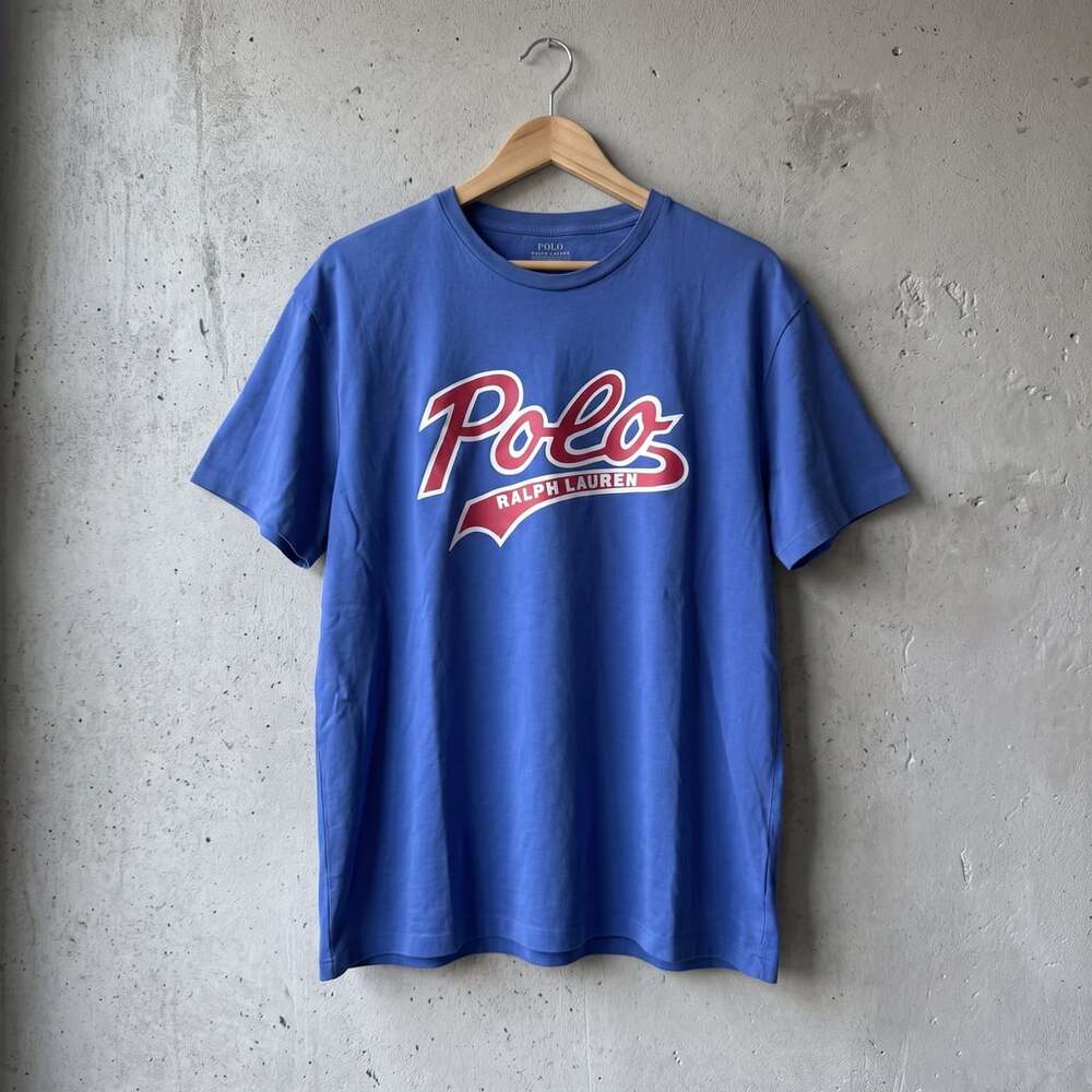 Polo Ralph Lauren T-Shirt Size L Blue Script Logo Classic Fit